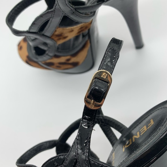 Fendi Animal Print Calf Hair Sky High Stiletto‎ Sandals Women Size 35.5 main image 2